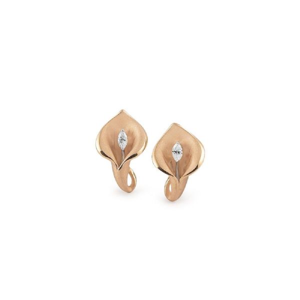 עגילים זהב ורוד עם יהלום CALLA ANNIVERSARY EARRINGS 0.24ct