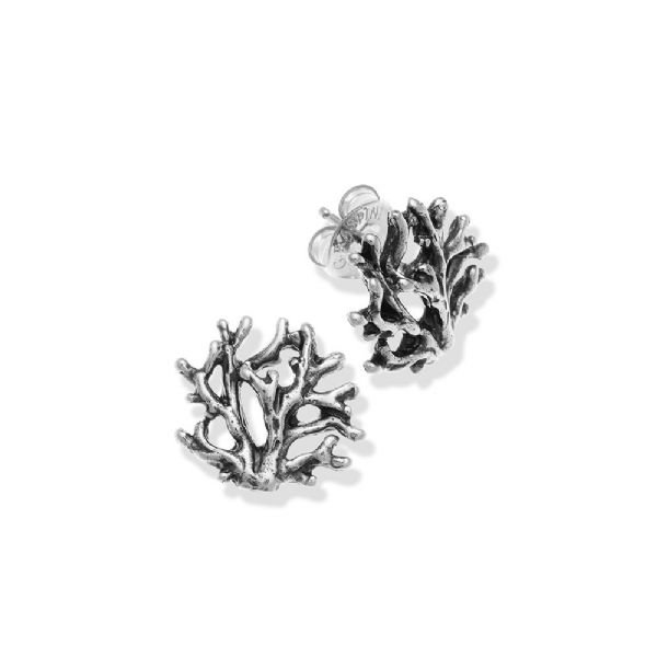 SMALL CORAL EARRINGS עגילים כסף