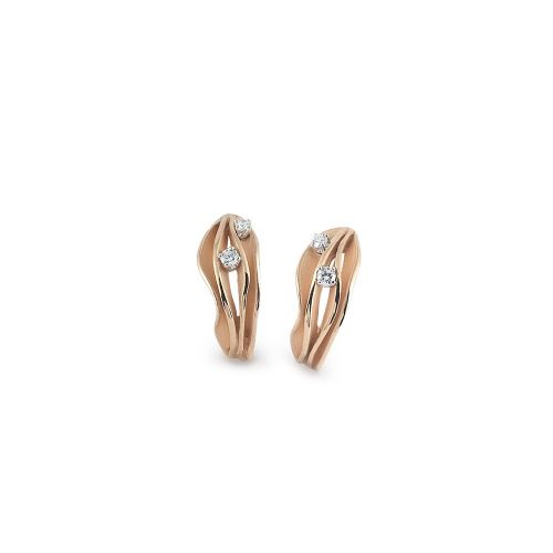 עגילים זהב ורוד עם יהלומים DUNE ORANGE APRICOT GOLD EARRINGS