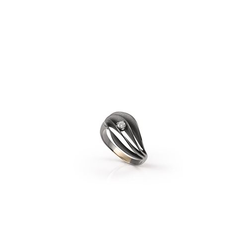RING VELAA STAR GAN3245E טבעת זהב שחור עם יהלומים