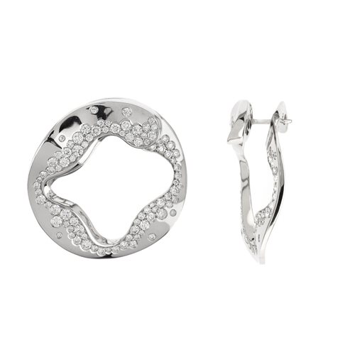 ANNIVERSARY100 BIG EARRINGS עגילים זהב צהוב עם יהלומים