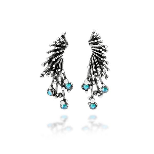 FIREWORKS DROP EARRINGS עגילים כסף