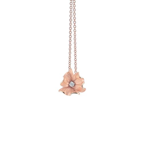 GRACE COLLECTION PENDANT תליון זהב ורוד עם יהלומים