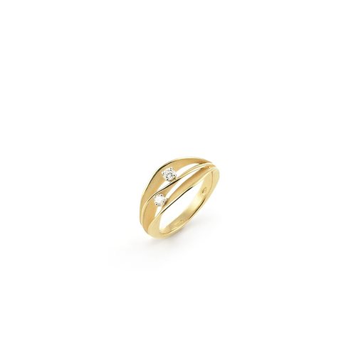 RING DUNE WITH DIAMONDS.טבעת זהב צהוב עם הלומים