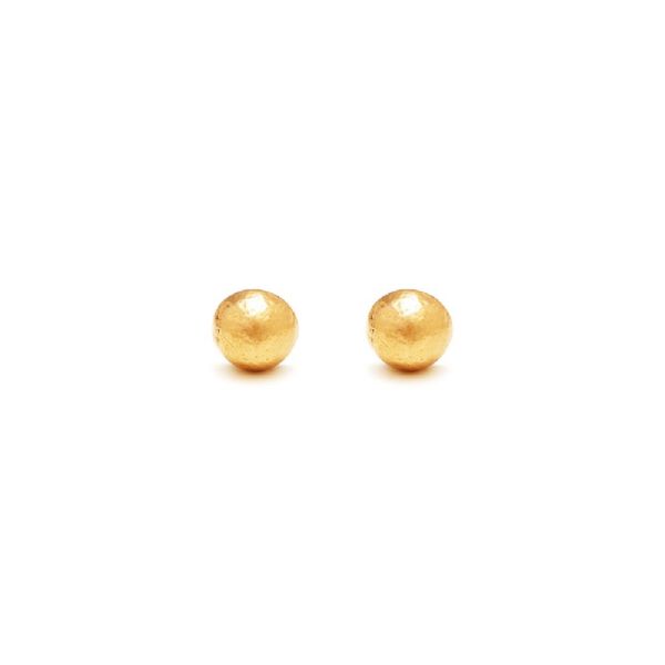 SUPER BOWL SMALL BUTTON EARRINGS GOLDPLATED עגילים כסף