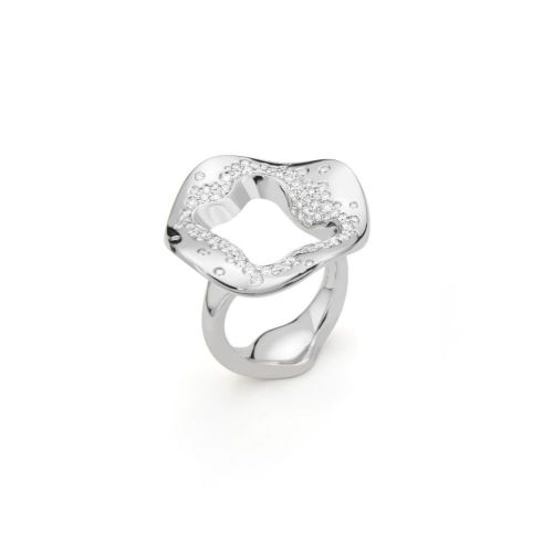 ANNIVERSARY100 FLOWER RING טבעת זהב לבן עם יהלומים