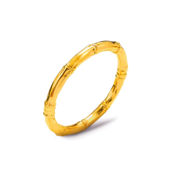 BAMBOO SMALL BANGLE צמיד כסף ציפוי זהב