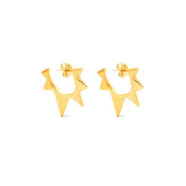 ROCK STAR EARRINGS GOLD-PLATED עגילים כסף