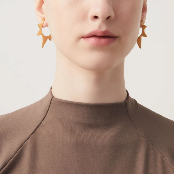 ROCK STAR EARRINGS GOLD-PLATED עגילים כסף