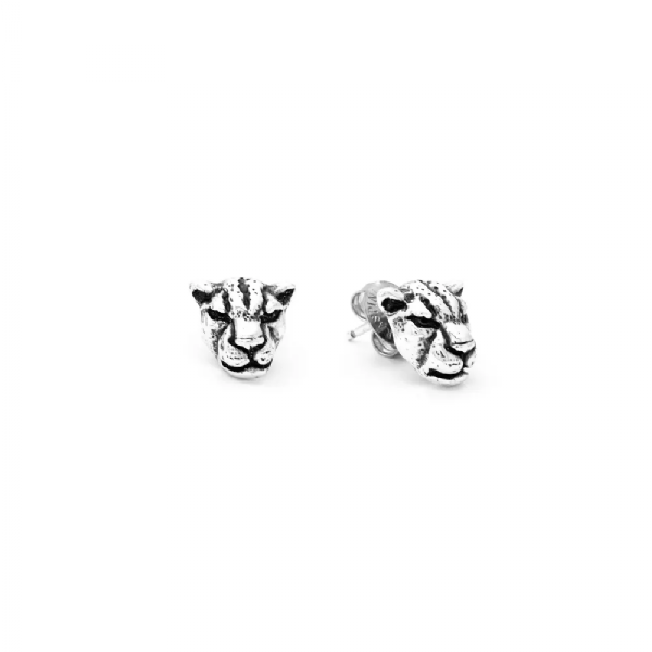 LEOPARD HEAD EARRINGS עגילים כסף
