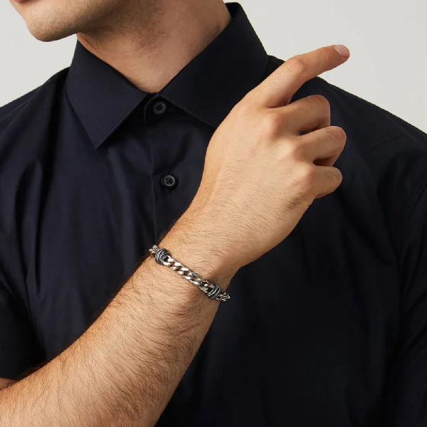 STRING CURB CHAIN BRACELET צמיד כסף