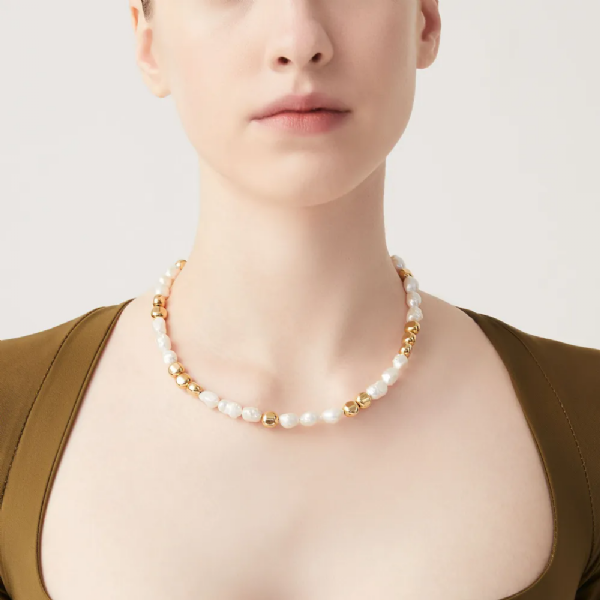RIVIERA NECKLACE IN GOLD-PLATED שרשרת כסף