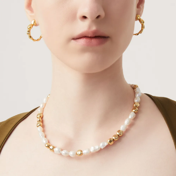 RIVIERA NECKLACE IN GOLD-PLATED שרשרת כסף