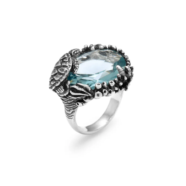 COLOR SEA TURTLE RING טבעת כסף