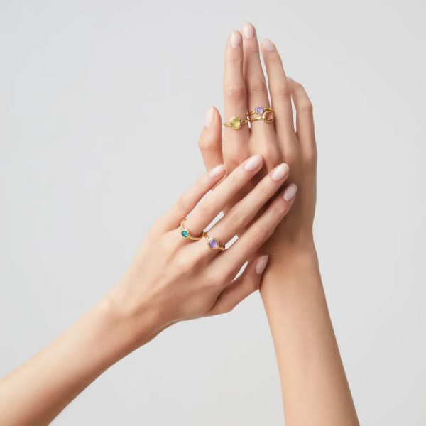 LIME BLUE SMALL LOOP RING טבעת כסף