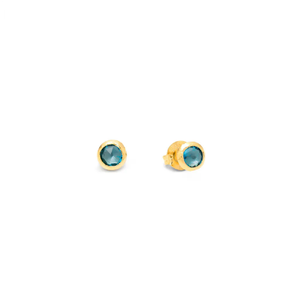 BLUE SMALL LOOP EARRINGS עגילים כסף