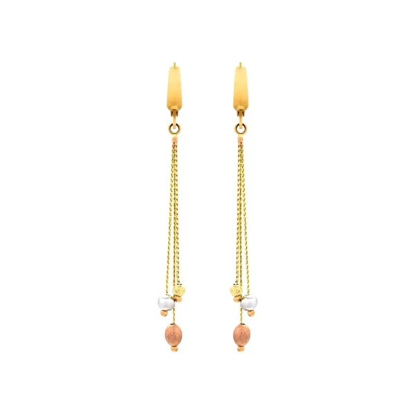 Gold Chain Earrings עגילי זהב צהוב