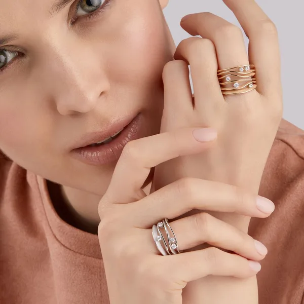 RING DUNE WITH DIAMONDS טבעת זהב לבן עם יהלומים