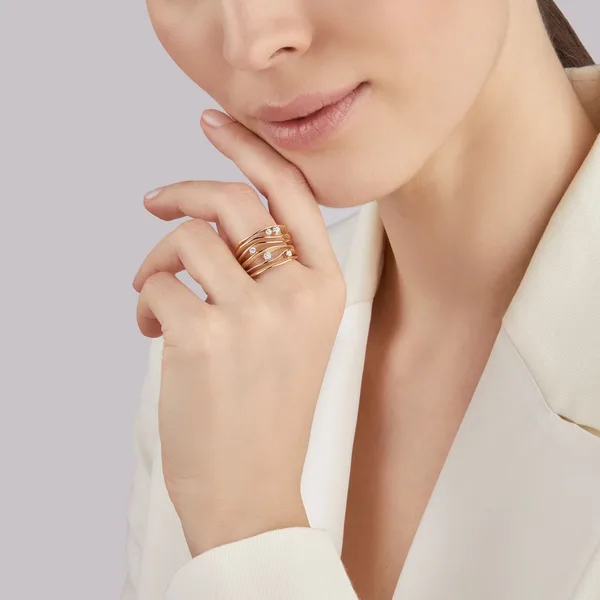 RING DUNE WITH DIAMONDS טבעת זהב לבן עם יהלומים