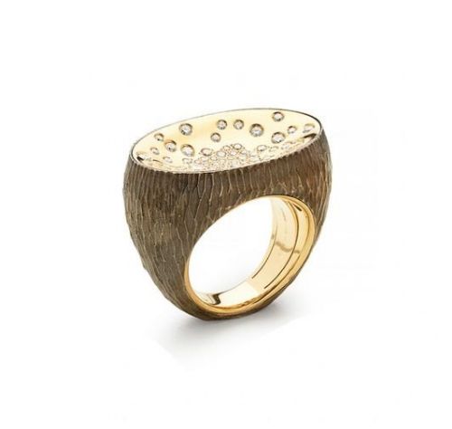 ETNA SMALL RING טבעת זהב צהוב עם יהלומים