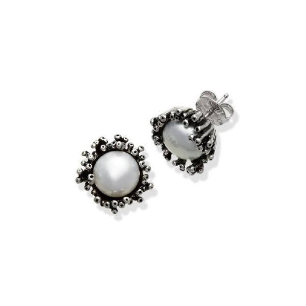 ANEMONE BUTTON EARRINGS עגילים כסף