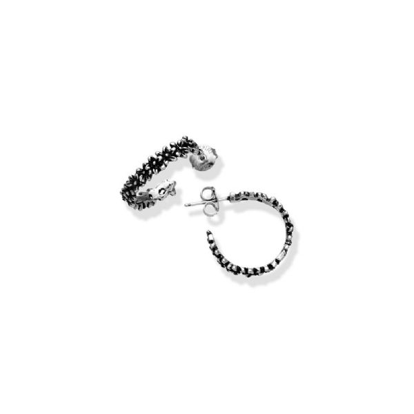 DAISIES SMALL HOOP EARRINGS עגילים כסף