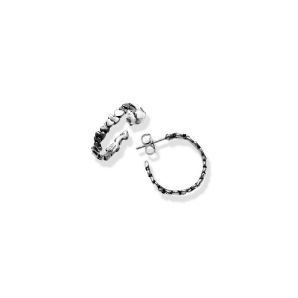 HEARTS SMALL HOOP EARRINGS עגילים כסף