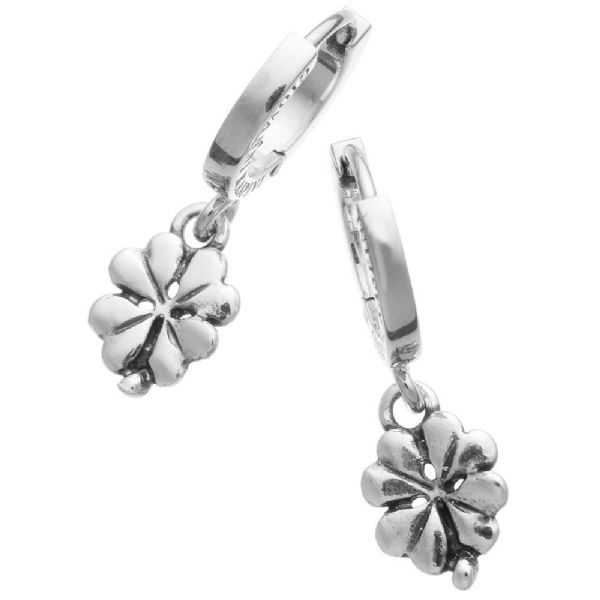 HUGGIE FOUR LEAF CLOVER EARRINGS עגילים כסף