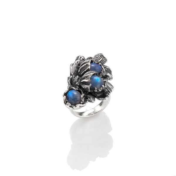 MOON FLOWER BIG RING טבעת כסף