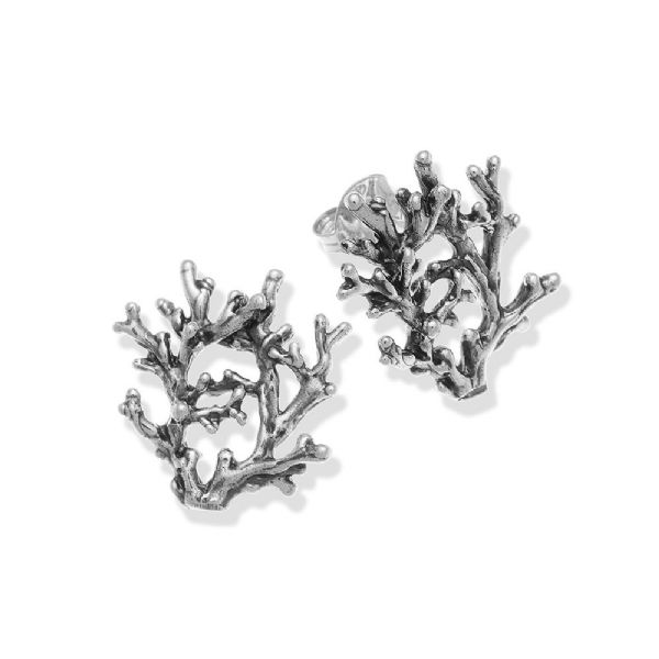 MEDIUM CORAL EARRINGS עגילים כסף