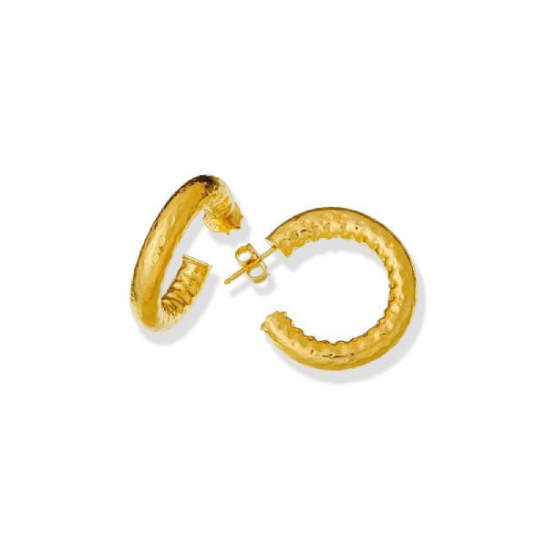 SUPER BOWL SMALL EARRINGS GOLDPLATED עגילים כסף