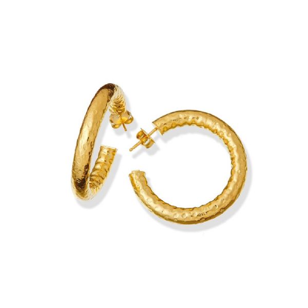 SUPER BOWL MEDIUM EARRINGS GOLDPLATED עגילים כסף