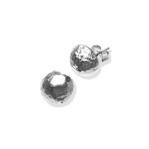 SUPER BOWL SMALL BUTTON EARRINGS עגילים כסף