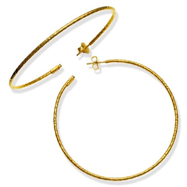 SUPER BOWL EASY MAXI EARRINGS GOLDPLATED עגילים כסף