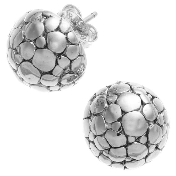 CROCO BUTTON EARRINGS עגילים כסף