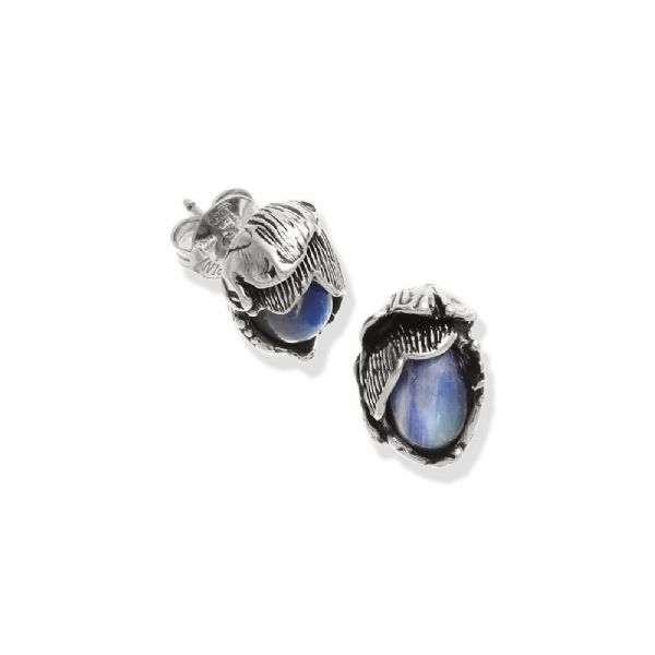 MOON FLOWER BUTTON EARRINGS עגילים כסף