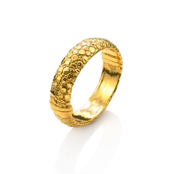BANGLE MOON BIG GOLDEN CROCODILE צמיד כסף ציפוי זהב
