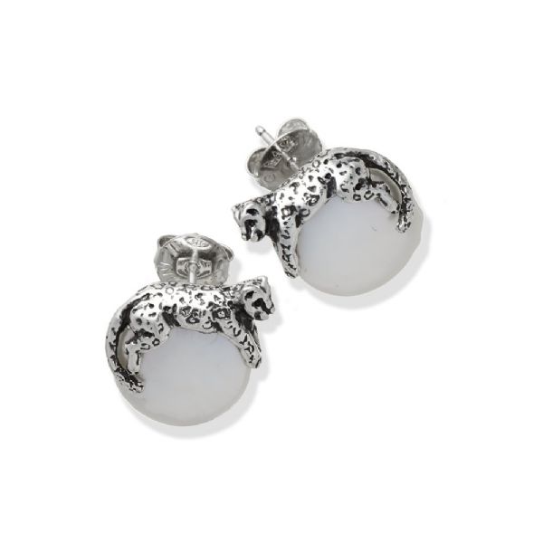 TAHITI LEOPARD EARRINGS עגילים כסף