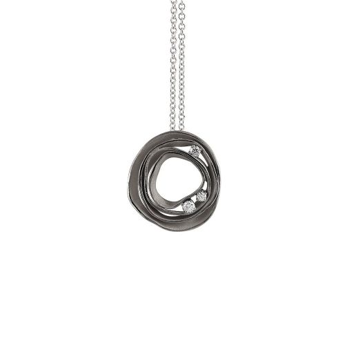 תליון זהב עם יהלומים DUNE BLACK LAVA GOLD PENDANT