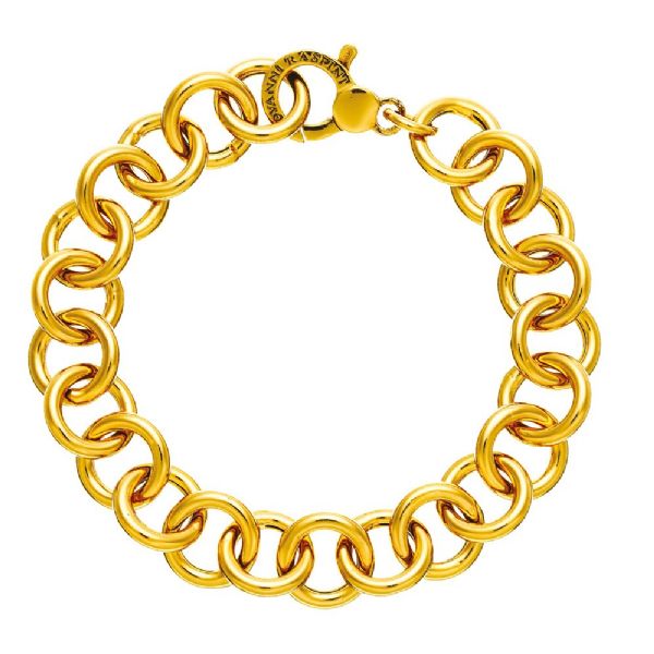 GOLDEN ROUND MESH BRACELET צמיד כסף מוזהב
