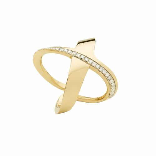SIRACUSA X LARGE RING טבעת זהב צהוב עם יהלומים