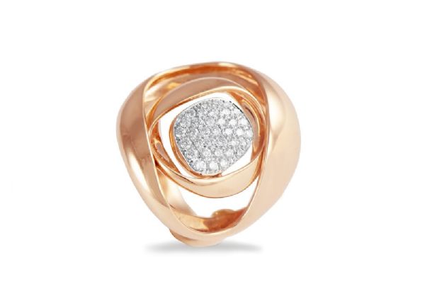 PINK GOLD RING WITH DIAMONDS טבעת זהב ורוד עם יהלומים