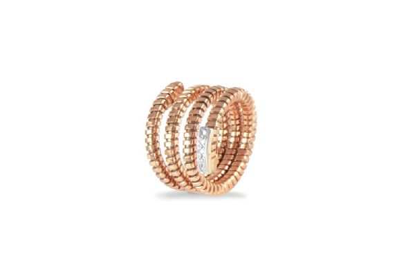 PINK GOLD RING WITH DIAMONDS טבעת זהב ורוד עם יהלומים
