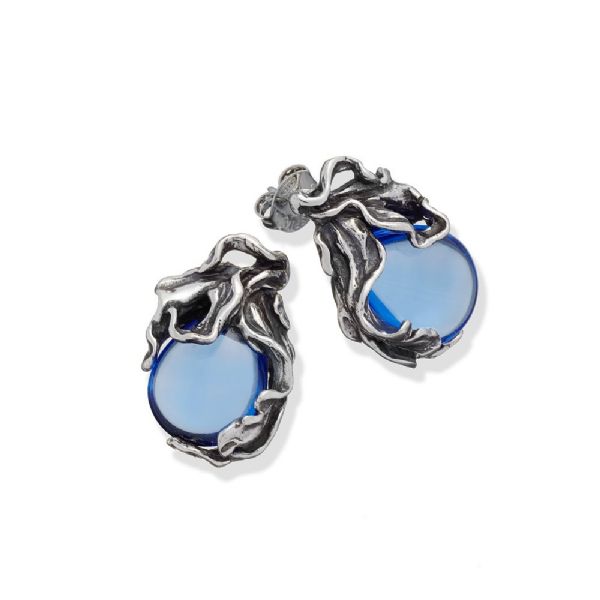 BLUE ORCHID SMALL EARRINGS עגילים כסף
