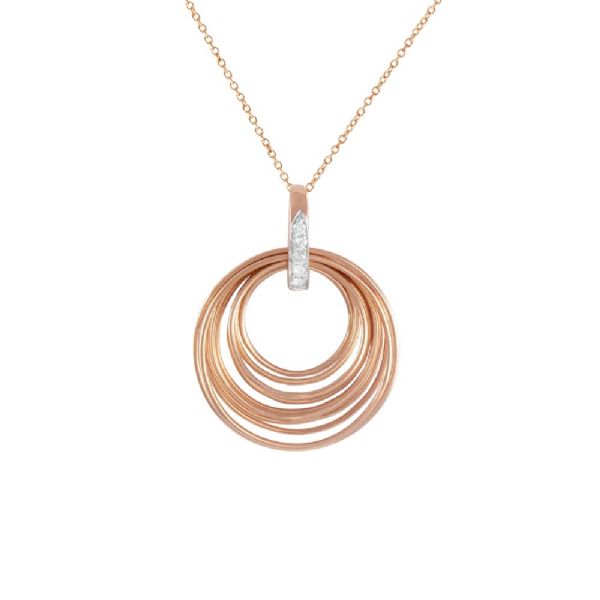 PINK GOLD NECKLACE WITH DIAMONDS תליון זהב ורוד עם יהלומים