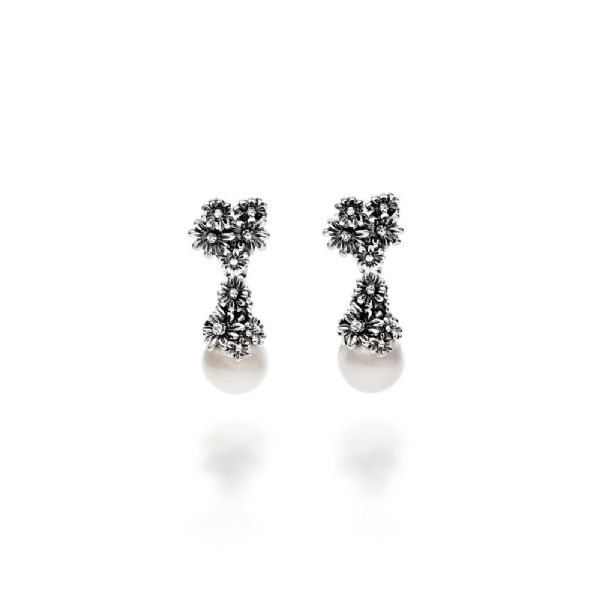DAISIES DROP EARRINGS עגילים כסף