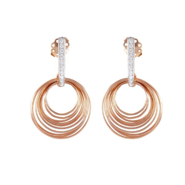 PINK GOLD EARRINGS WITH DIAMONDS עגילים זהב ורוד עם יהלומים