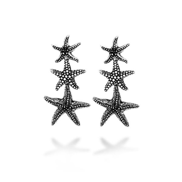 STARFISH LONG EARRINGS עגילים כסף