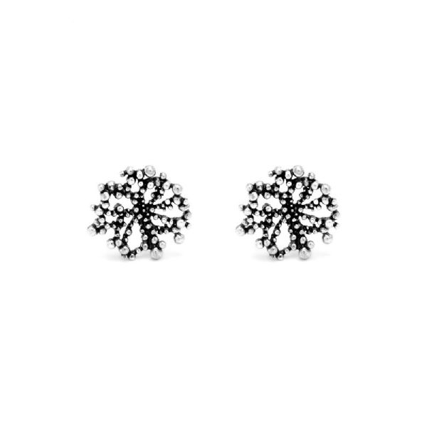PERLAGE BUTTON EARRINGS עגילים כסף