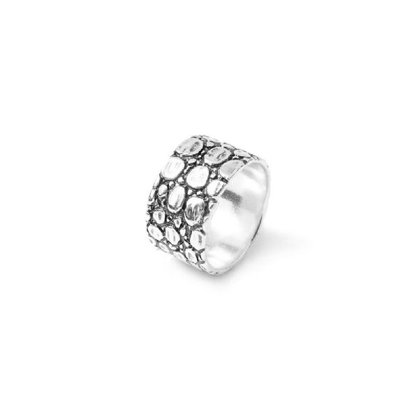 CROCODILE BAND RING טבעת כסף